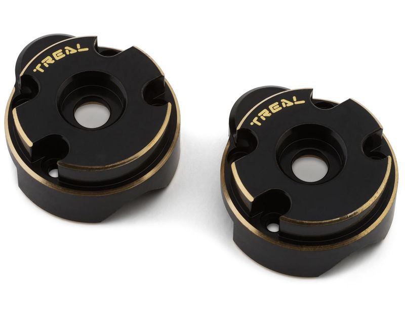 Treal Hobby Redcat Ascent-18 Brass Outer Portal Covers (Black) (2) (47.4g)