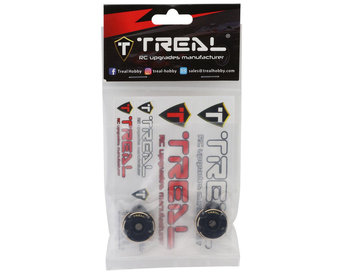 Treal Hobby Redcat Ascent-18 Brass Outer Portal Covers (Black) (2) (47.4g)