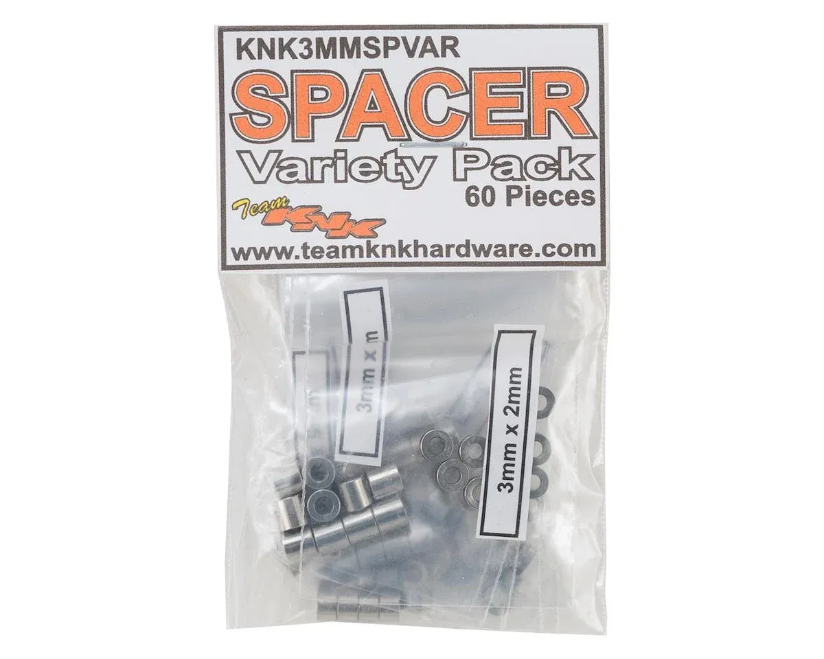 Team KNK Aluminum Spacer Variety Pack, Silver (60)