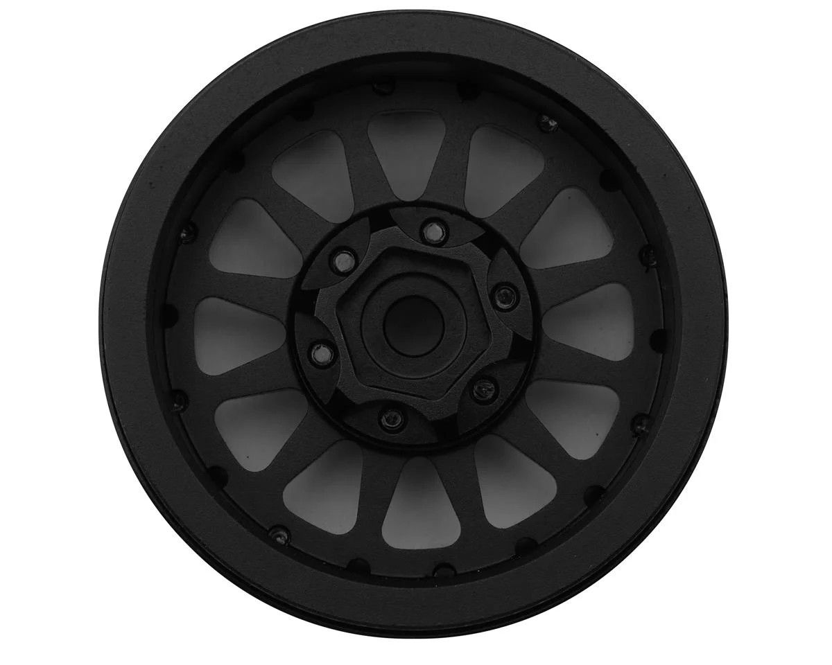 Treal Hobby Type D 1.9&quot; 12-Spoke Beadlock Wheels (Black) (4)