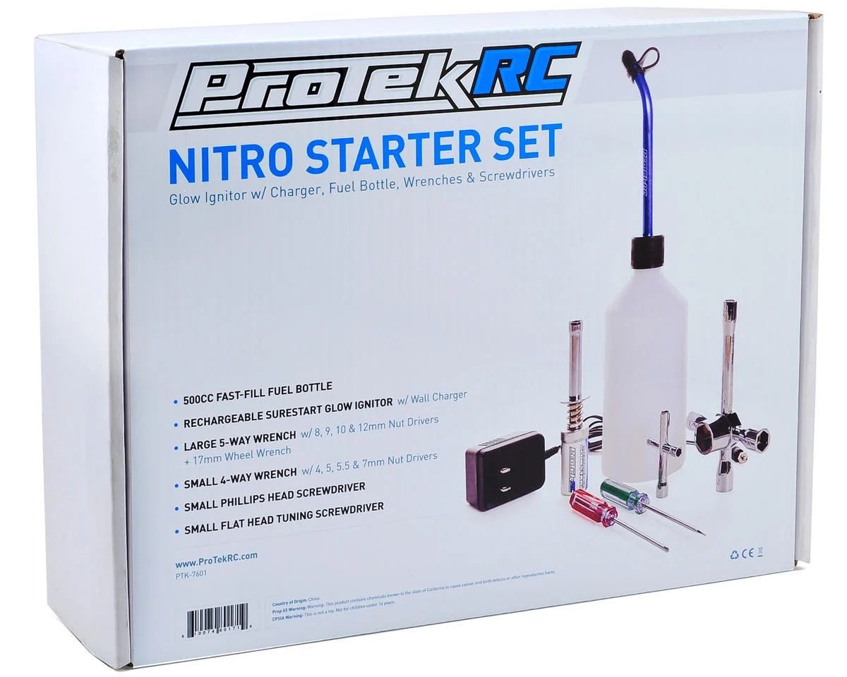 ProTek RC Nitro Starter Set w/Glow Ignitor, Fuel Bottle, Wrenches &amp; Screwdrivers