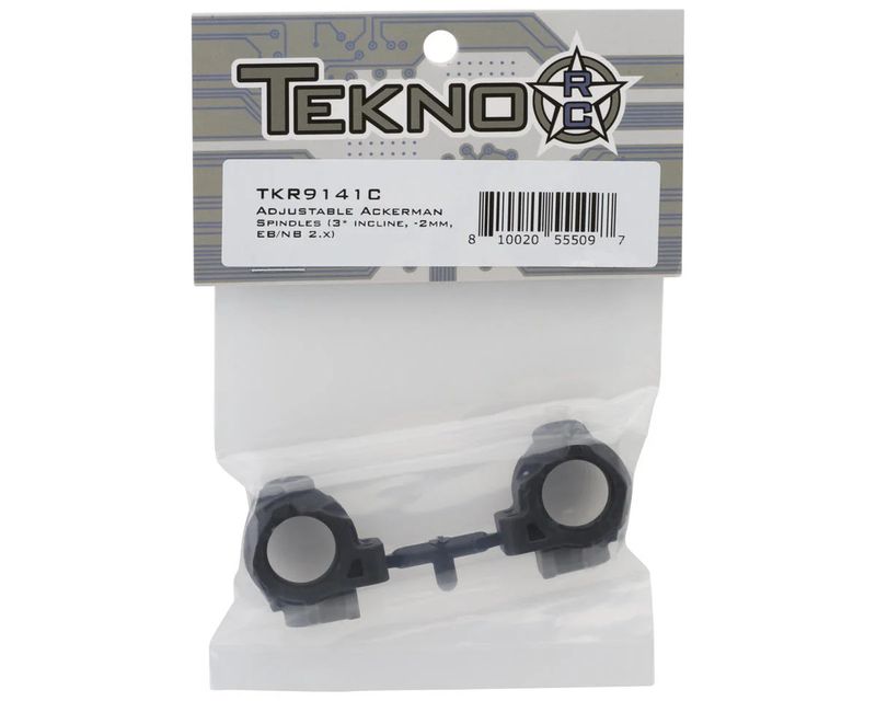 Tekno Adjustable Ackerman Spindles (3* incline, -2mm axle, EB/NB 2.1+)