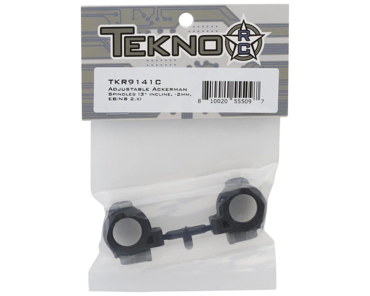 Tekno Adjustable Ackerman Spindles (3* incline, -2mm axle, EB/NB 2.1+)