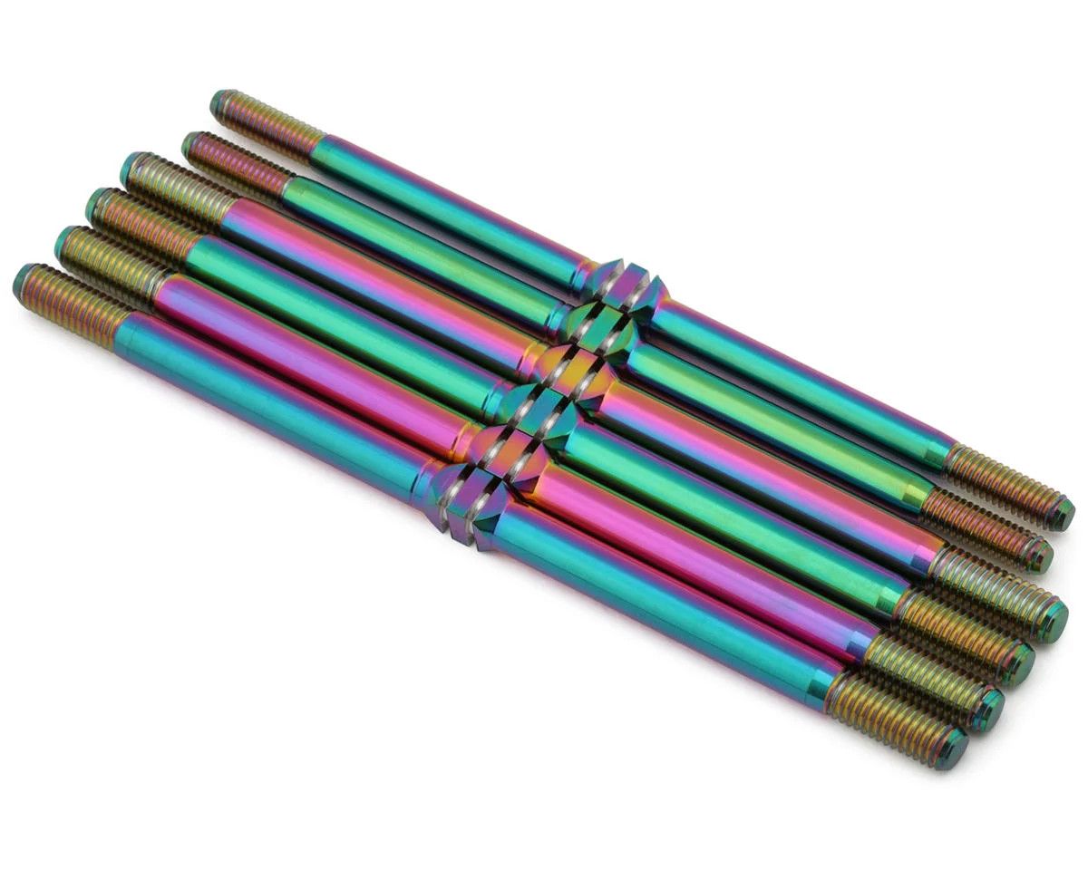 J&amp;T Bearing Co. Tekno ET48 2.2 Titanium &quot;Milled&#39;&#39; Turnbuckles (Oil Slick)