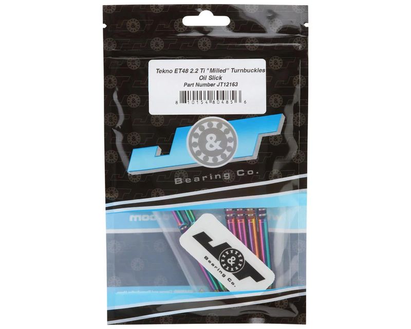 J&amp;T Bearing Co. Tekno ET48 2.2 Titanium "Milled'' Turnbuckles (Oil Slick)