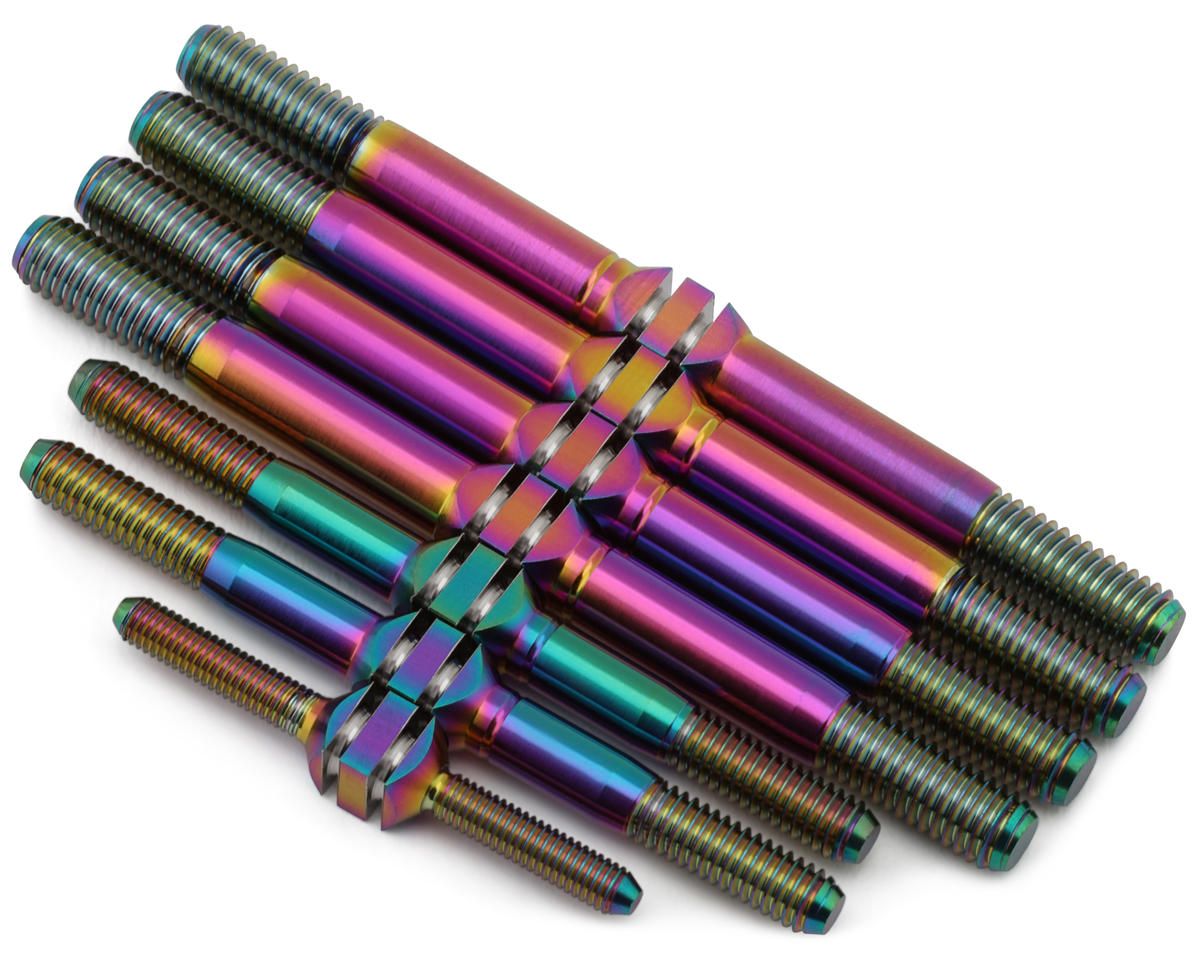 J&amp;T Bearing Co. Tekno NB48/EB48 2.2 Titanium &quot;Milled&#39;&#39; Turnbuckles (Oil Slick) (7)