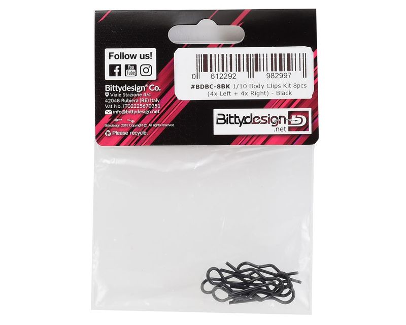 Bittydesign 1/10 Body Clips (Black)