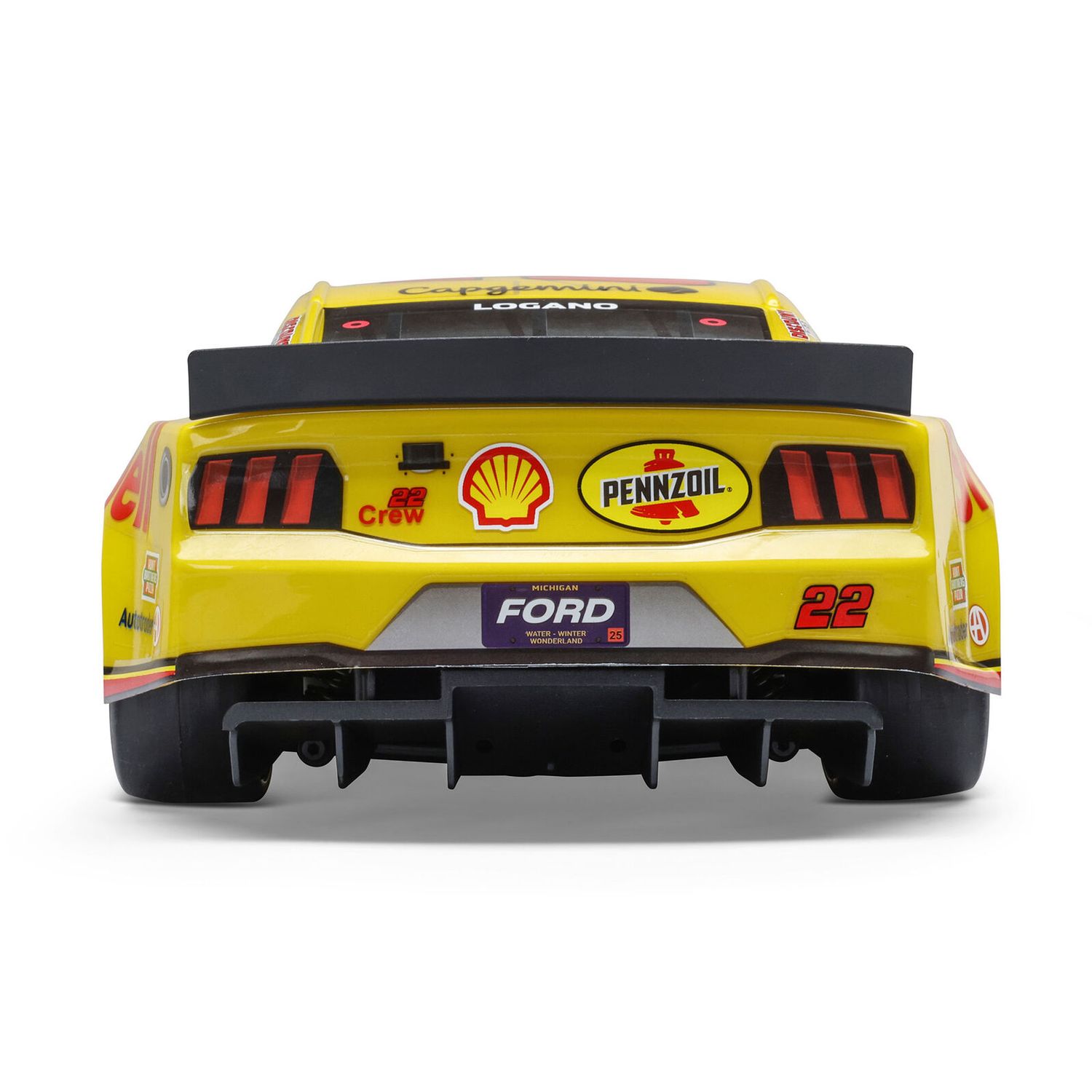 1/12 NASCAR RC Racecar Joey Logano No. 22 2025 Shell-Pennzoil Ford Mustang 2S AWD RTR Brushed On-Road (Battery &amp; Charger Included), Yellow