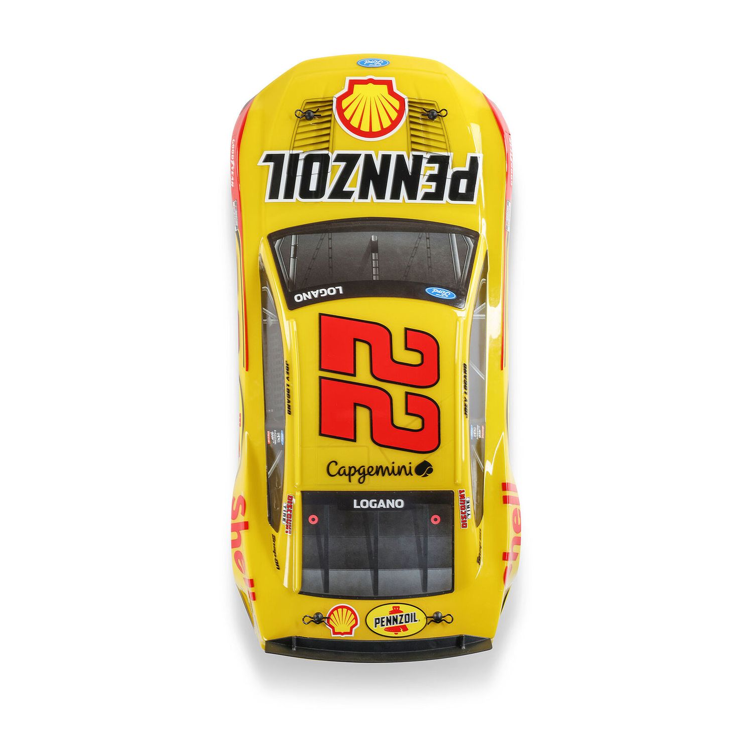 1/12 NASCAR RC Racecar Joey Logano No. 22 2025 Shell-Pennzoil Ford Mustang 2S AWD RTR Brushed On-Road (Battery &amp; Charger Included), Yellow