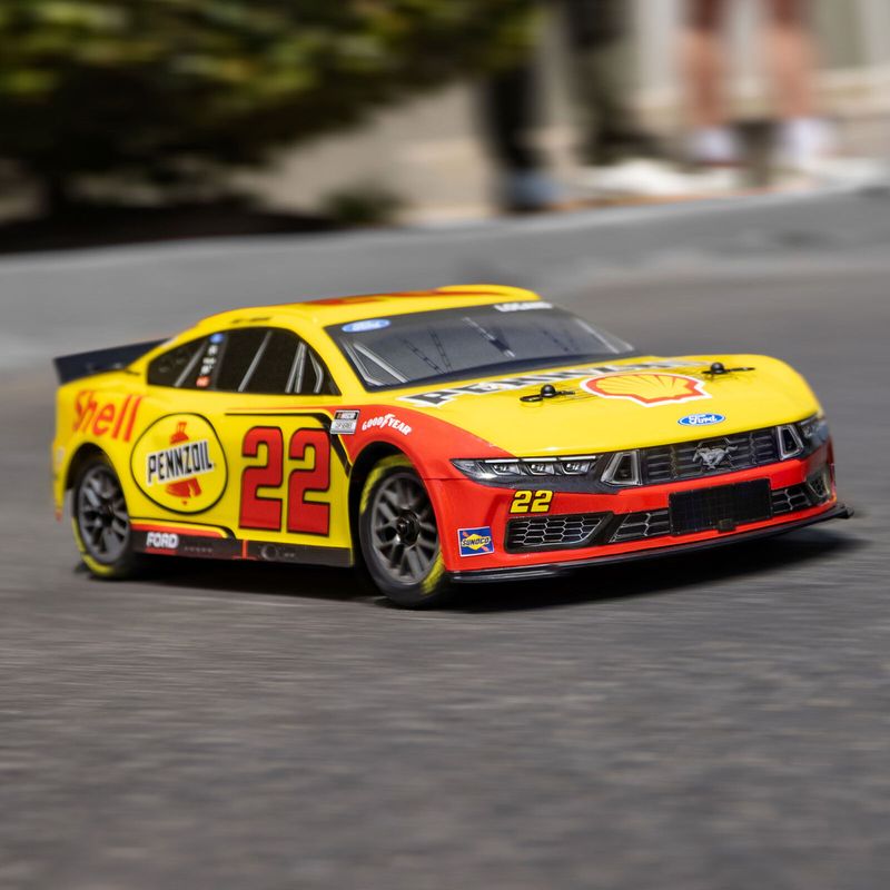 1/12 NASCAR RC Racecar Joey Logano No. 22 2025 Shell-Pennzoil Ford Mustang 2S AWD RTR Brushed On-Road (Battery &amp; Charger Included), Yellow