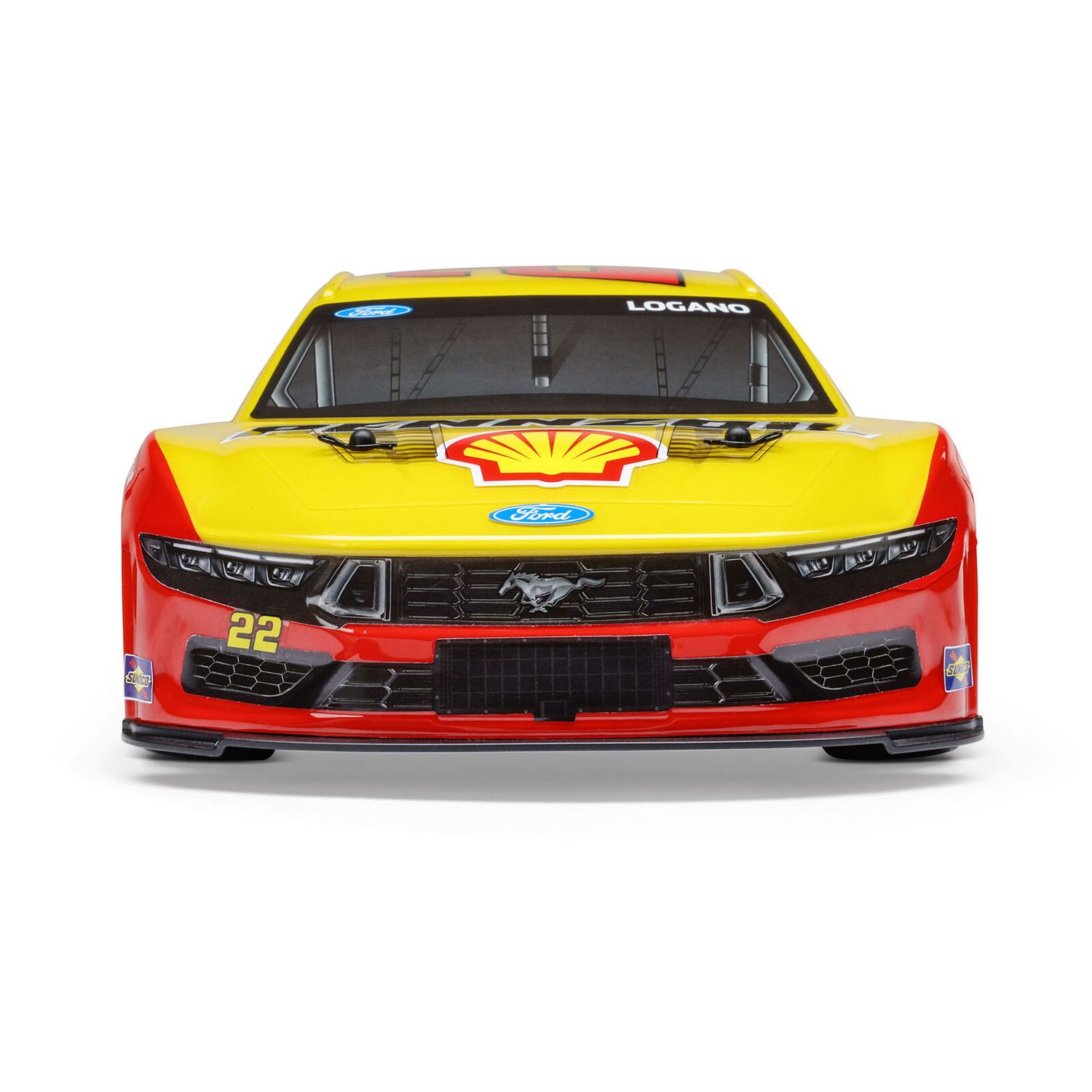 1/12 NASCAR RC Racecar Joey Logano No. 22 2025 Shell-Pennzoil Ford Mustang 2S AWD RTR Brushed On-Road (Battery &amp; Charger Included), Yellow