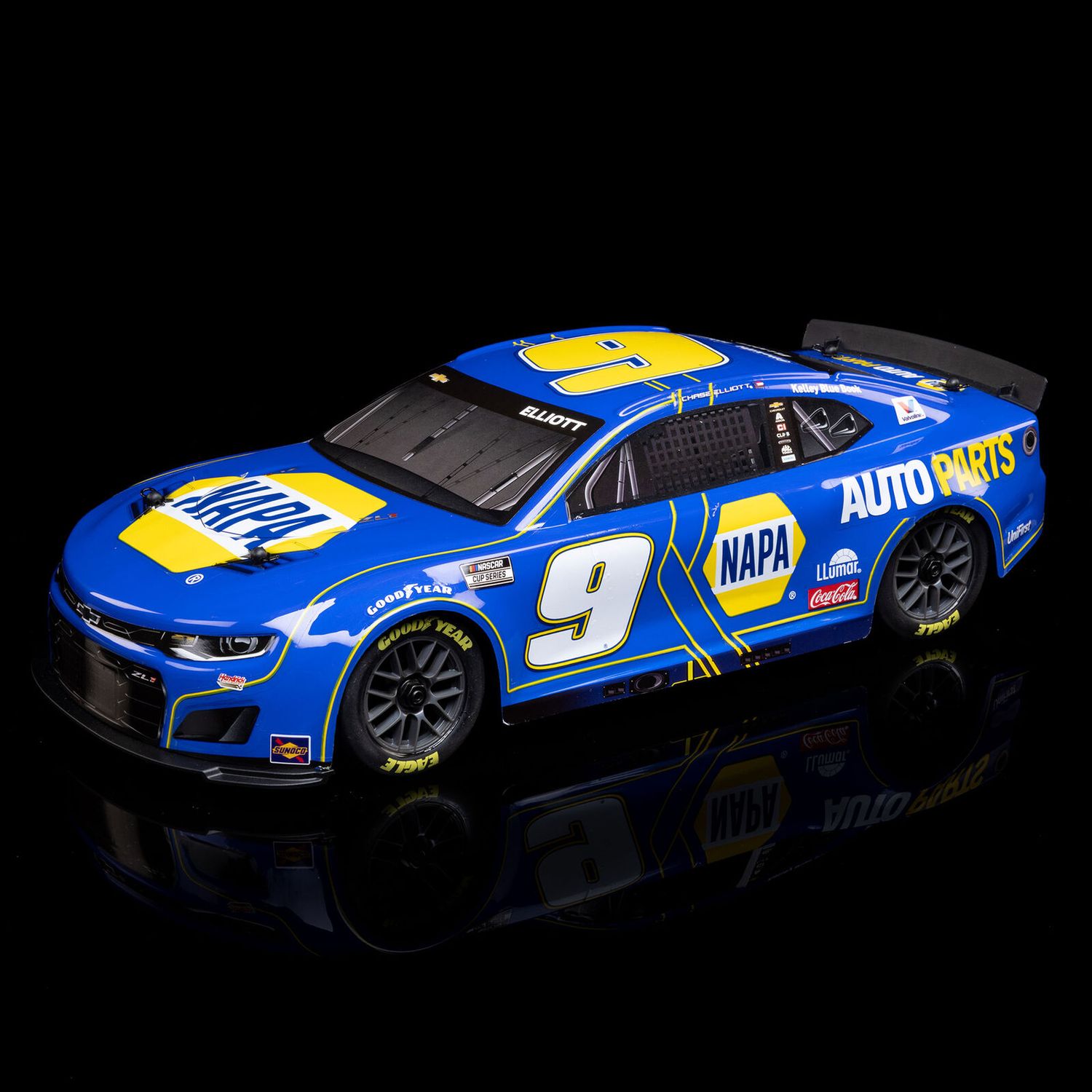 1/12 NASCAR RC Racecar Chase Elliott No. 9 2025 NAPA Chevrolet Camaro ZL1 2S AWD Brushed On-Road (Battery &amp; Charger Included), Blue