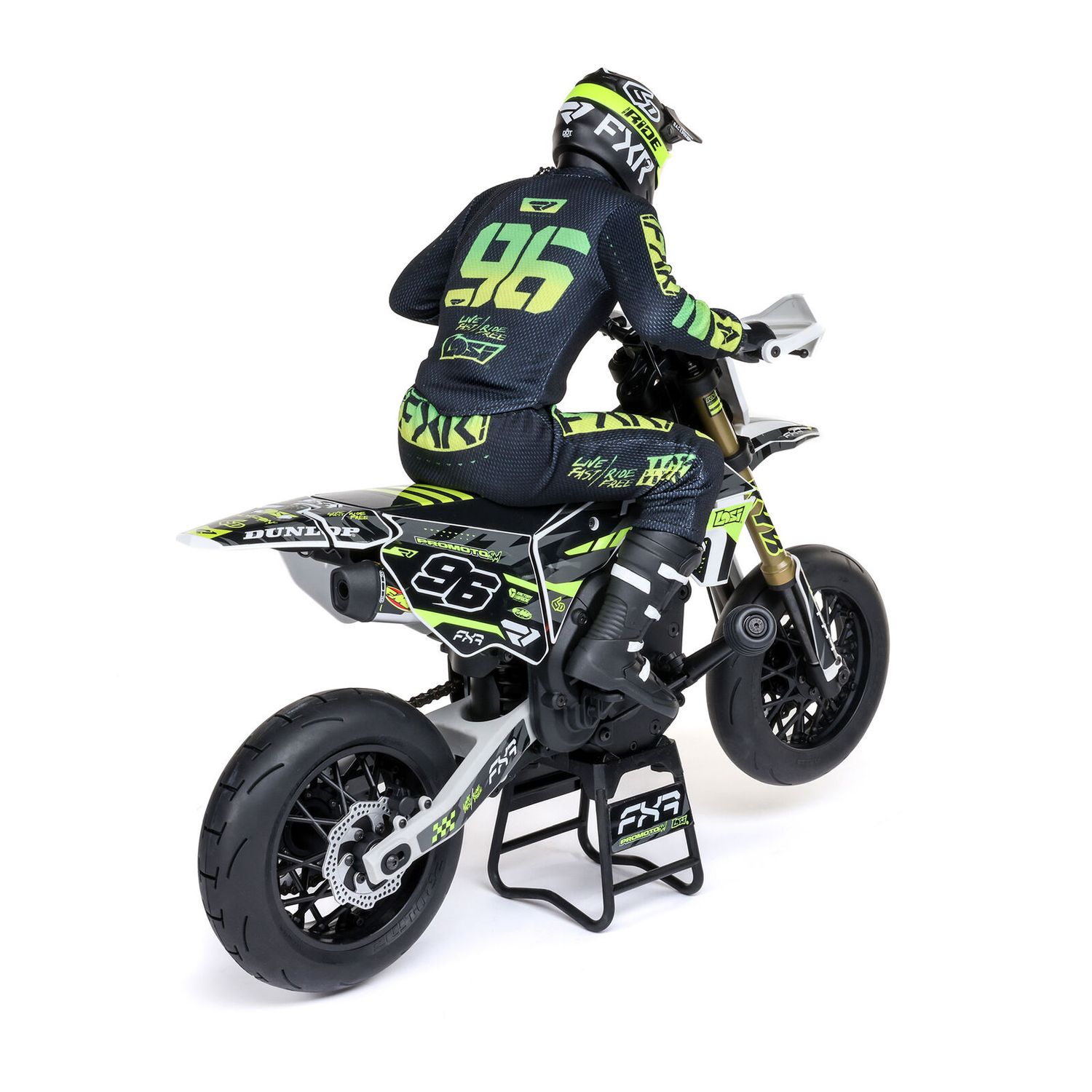 Promoto-SM 1/4 Super Moto Motorcycle, FXR, White: RTR Basic