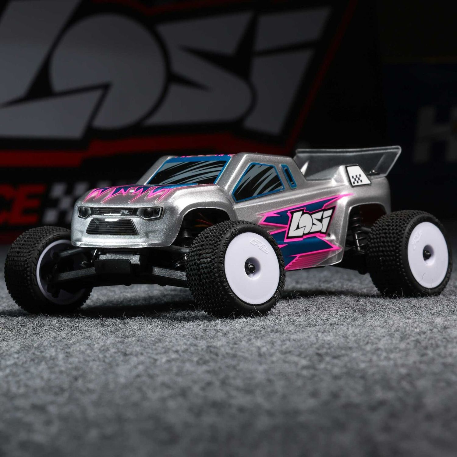 1/28 Micro-T 2S 2WD RTR Stadium Truck (Battery &amp; Charger Included), Silver