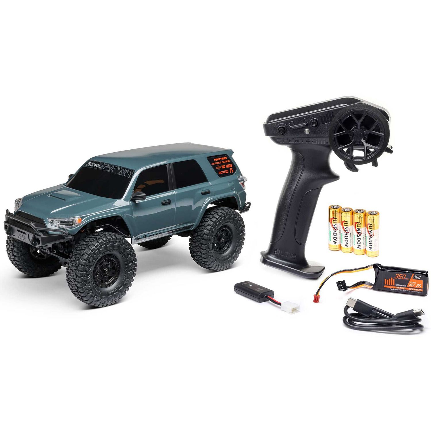 1/24 SCX24 Toyota 4Runner 4X4 RTR Brushed Rock Crawler (Battery &amp; Charger Included), Gray