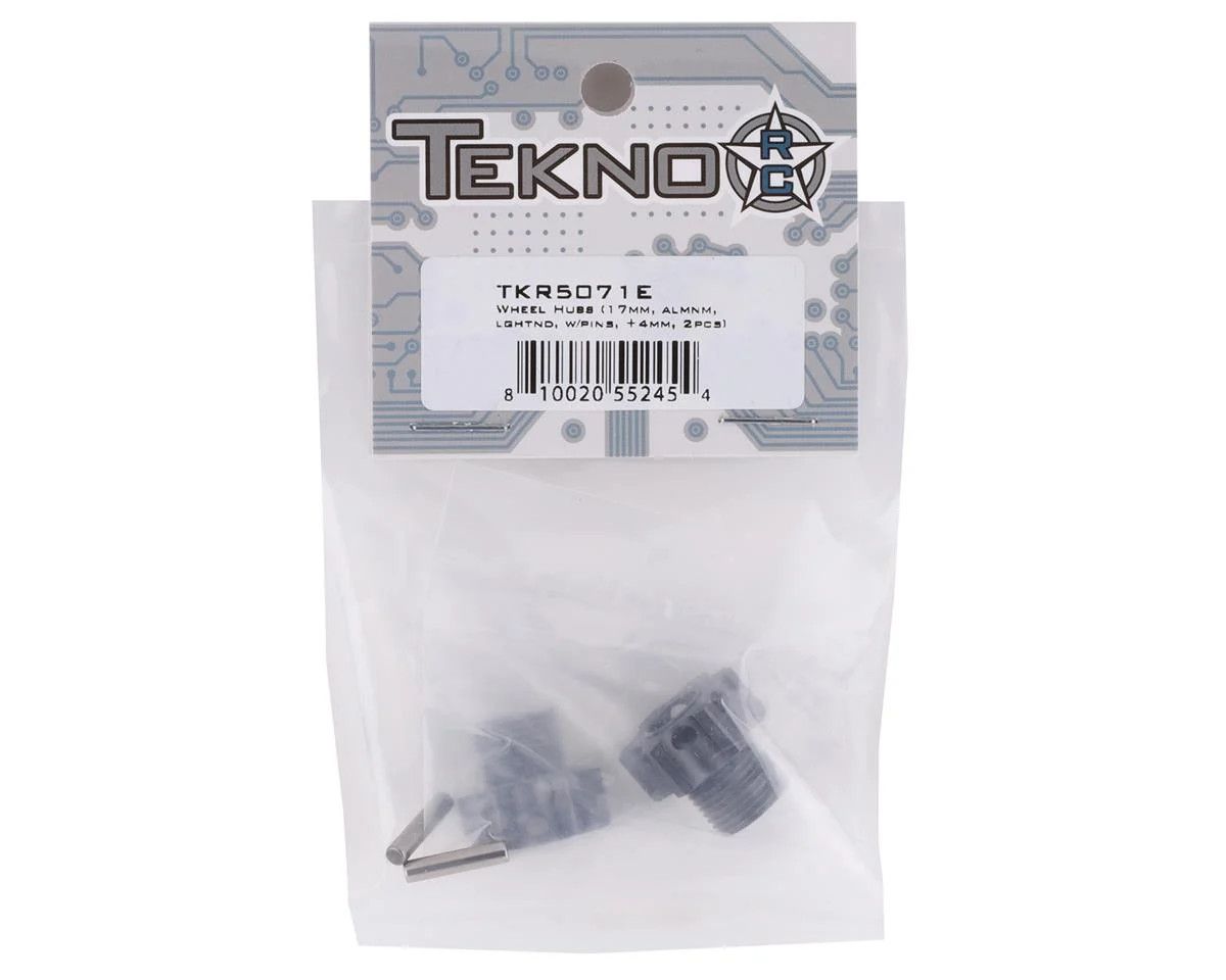 Tekno RC Aluminum 17mm Lightened Hex Wheel Hub Set (Gun Metal) (2) (+4mm Offset)