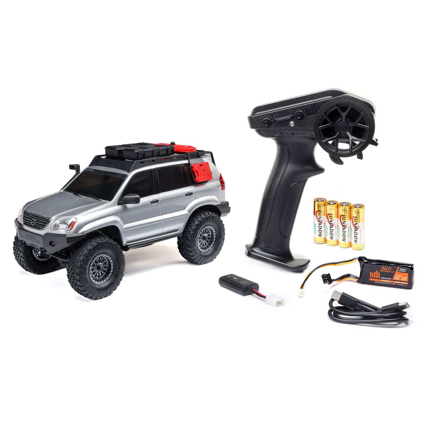 1/24 SCX24 Lexus GX 470 4X4 RTR Brushed Rock Crawler (Battery &amp; Charger Included), Silver