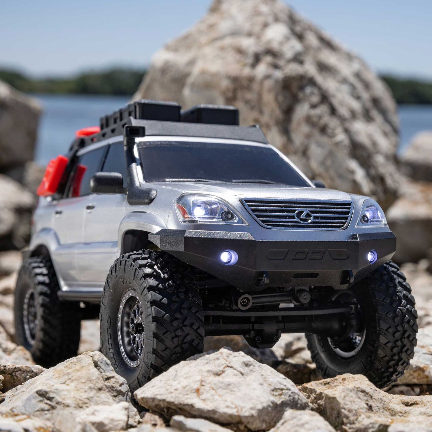 1/24 SCX24 Lexus GX 470 4X4 RTR Brushed Rock Crawler (Battery &amp; Charger Included), Silver