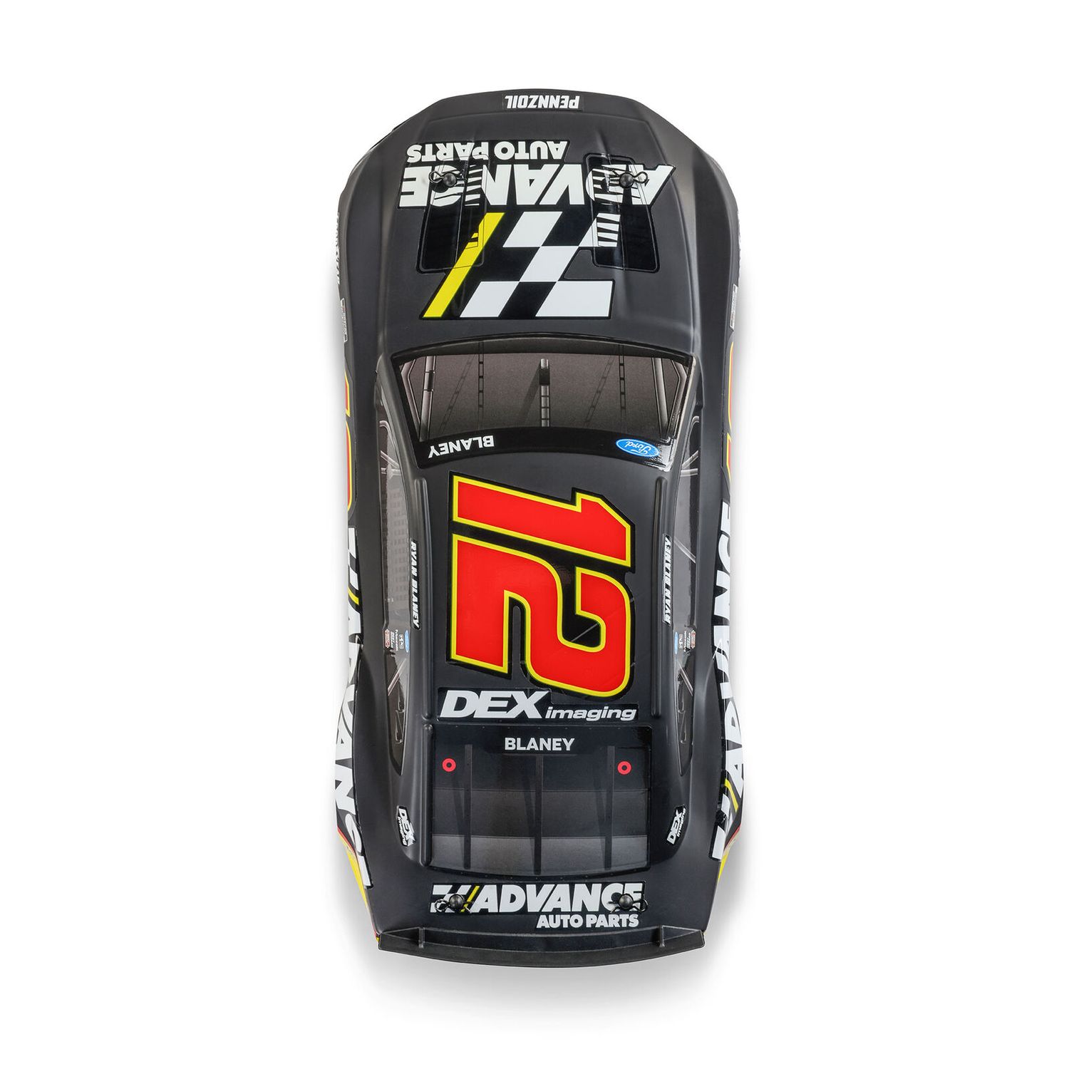 1/12 NASCAR RC Racecar Ryan Blaney No. 12 2025 Advance Auto Ford Mustang 2S AWD RTR Brushed On-Road (Battery &amp; Charger included, Black