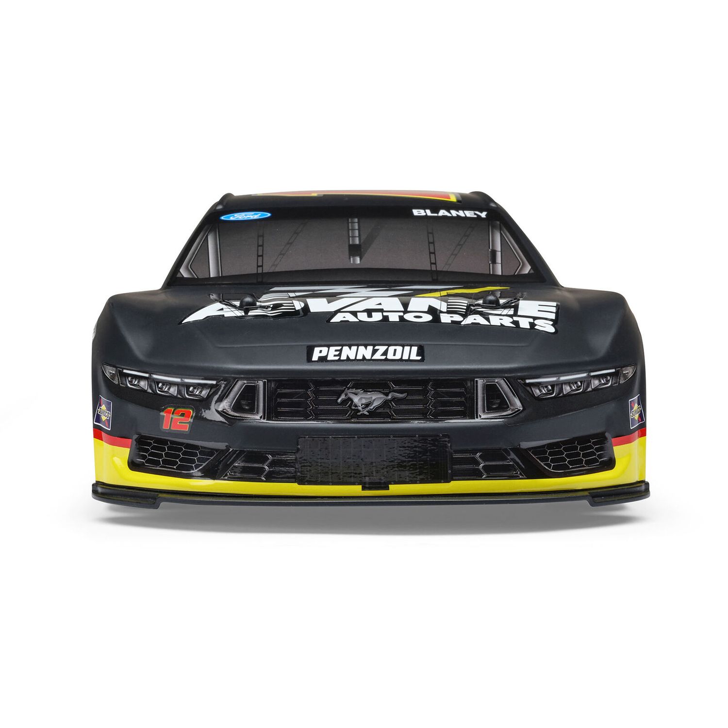 1/12 NASCAR RC Racecar Ryan Blaney No. 12 2025 Advance Auto Ford Mustang 2S AWD RTR Brushed On-Road (Battery &amp; Charger included, Black