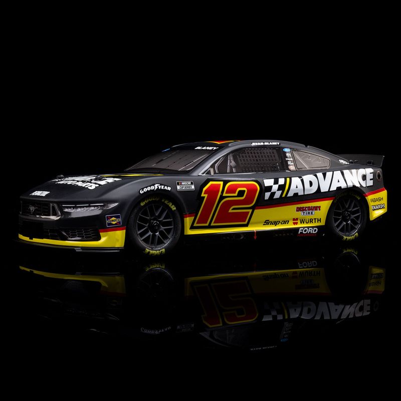 1/12 NASCAR RC Racecar Ryan Blaney No. 12 2025 Advance Auto Ford Mustang 2S AWD RTR Brushed On-Road (Battery &amp; Charger included, Black