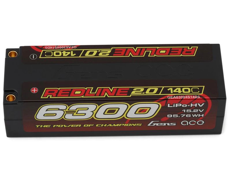 7.6V 6300mAh 4S 140C LiHV 5.0mm bullet redline 2.0