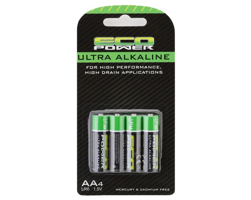 EcoPower Ultra Alkaline AA Batteries (4) (Mercury &amp; Cadmium Free)