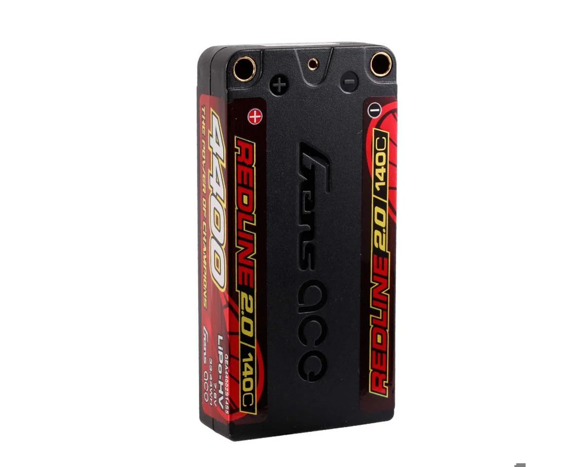 Gens ace Redline 2.0 4400mAh 2S 7.6V 140C HardCase Lipo Battery with 5.0mm bullet