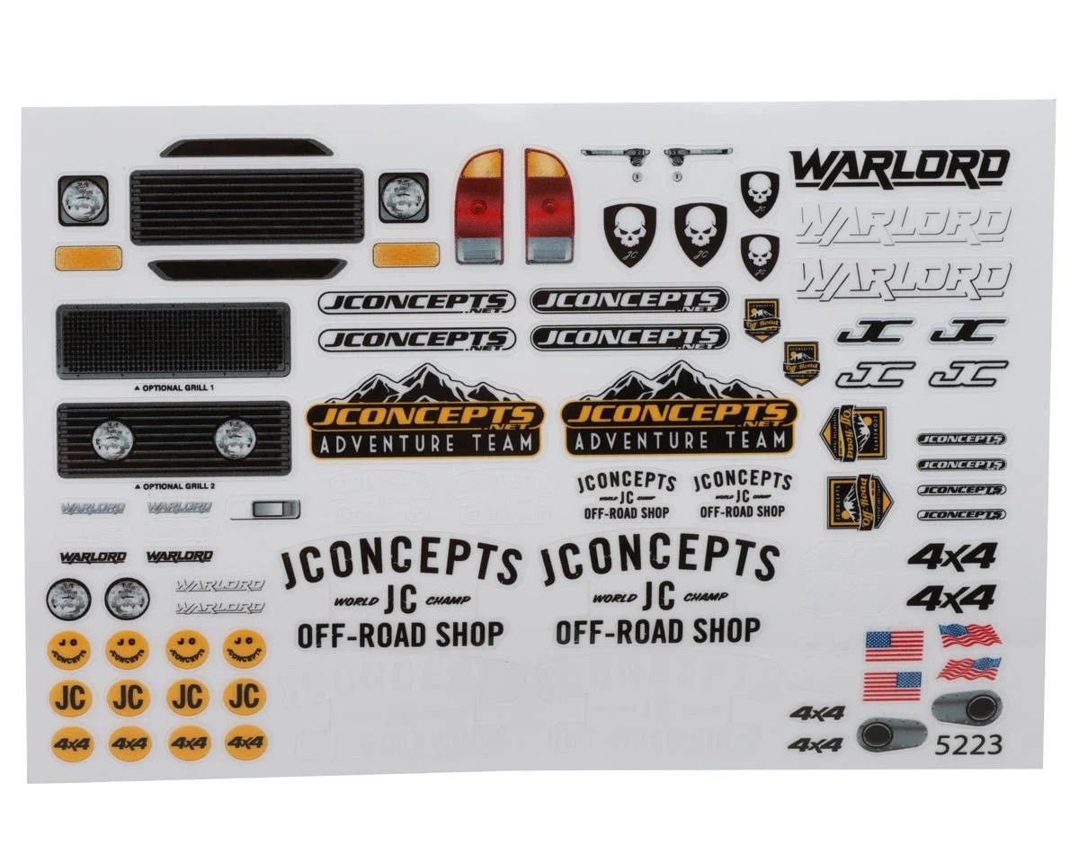 JConcepts SCX24 Warlord &quot;Tucked&quot; Pre-Trimmed Crawler Body (Clear) (5.2&quot;)