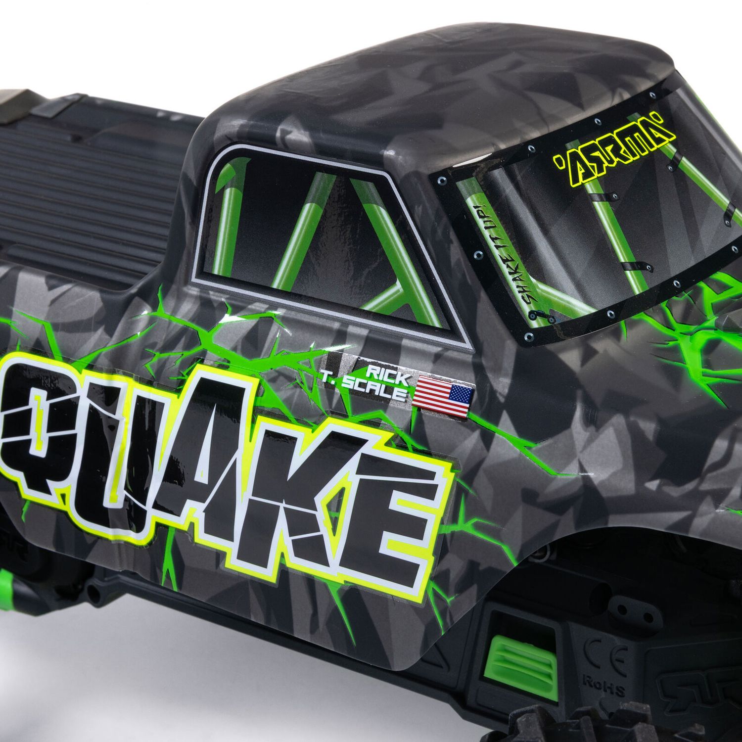 1/10 QUAKE 223S 2WD RTR Brushless Monster Truck, Green