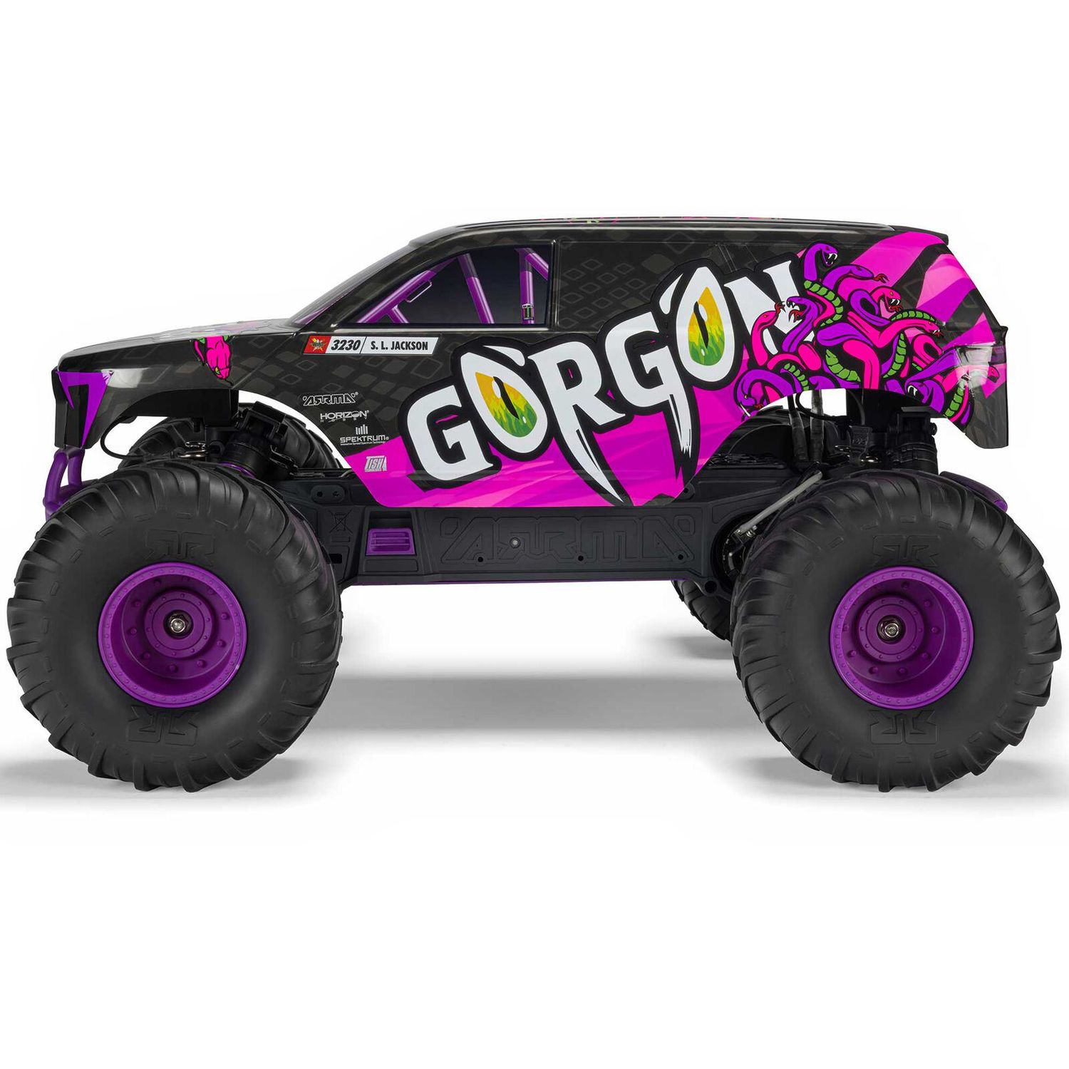 1/10 GORGON 2WD RTR Brushed Monster Truck (Battery &amp; Charger Included), Purple