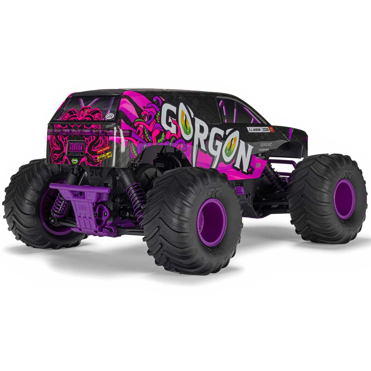 1/10 GORGON 2WD RTR Brushed Monster Truck (Battery &amp; Charger Included), Purple