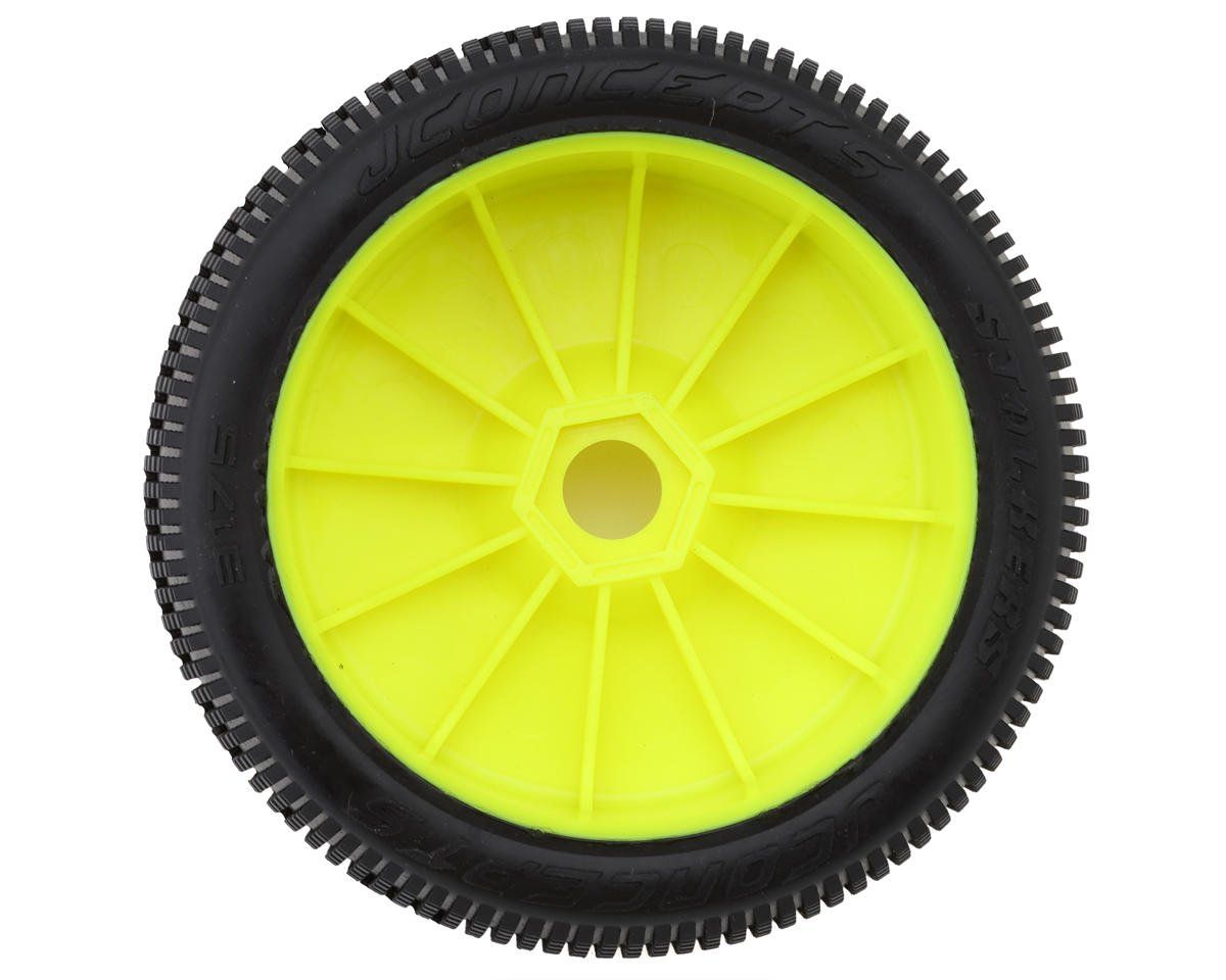 JConcepts Stalkers 1/8 Pre-Mounted Buggy Tire (2) (Yellow) (Green compound)