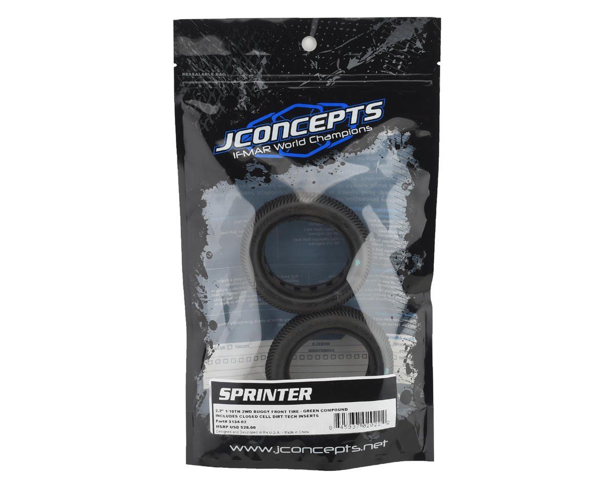 JConcepts Sprinter 2.2&quot; 2WD Front Buggy Dirt Oval Tires (2) (Green)