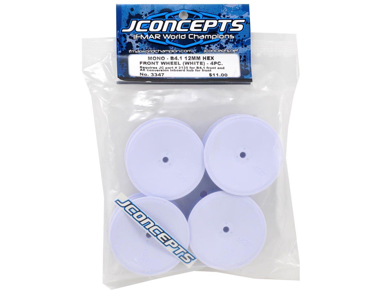 JConcepts Mono 2.2 Front Wheels (White) (4) (B7/B6/B5/RB6) w/12mm Hex
