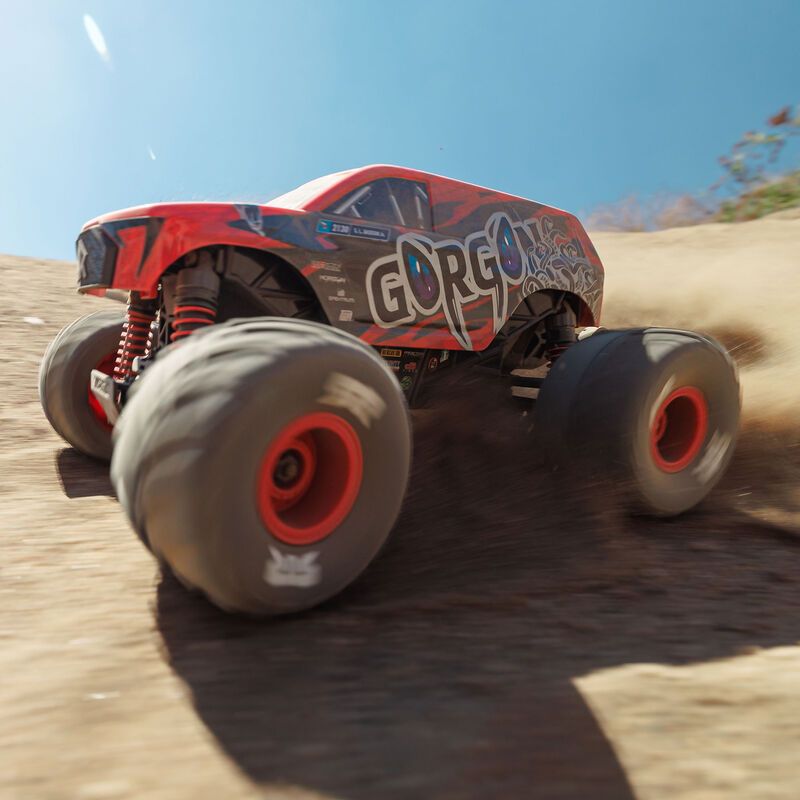 1/16 GORGON GROM 4X4 RTR Brushed Monster Truck (Battery &amp; Charger Included), Red