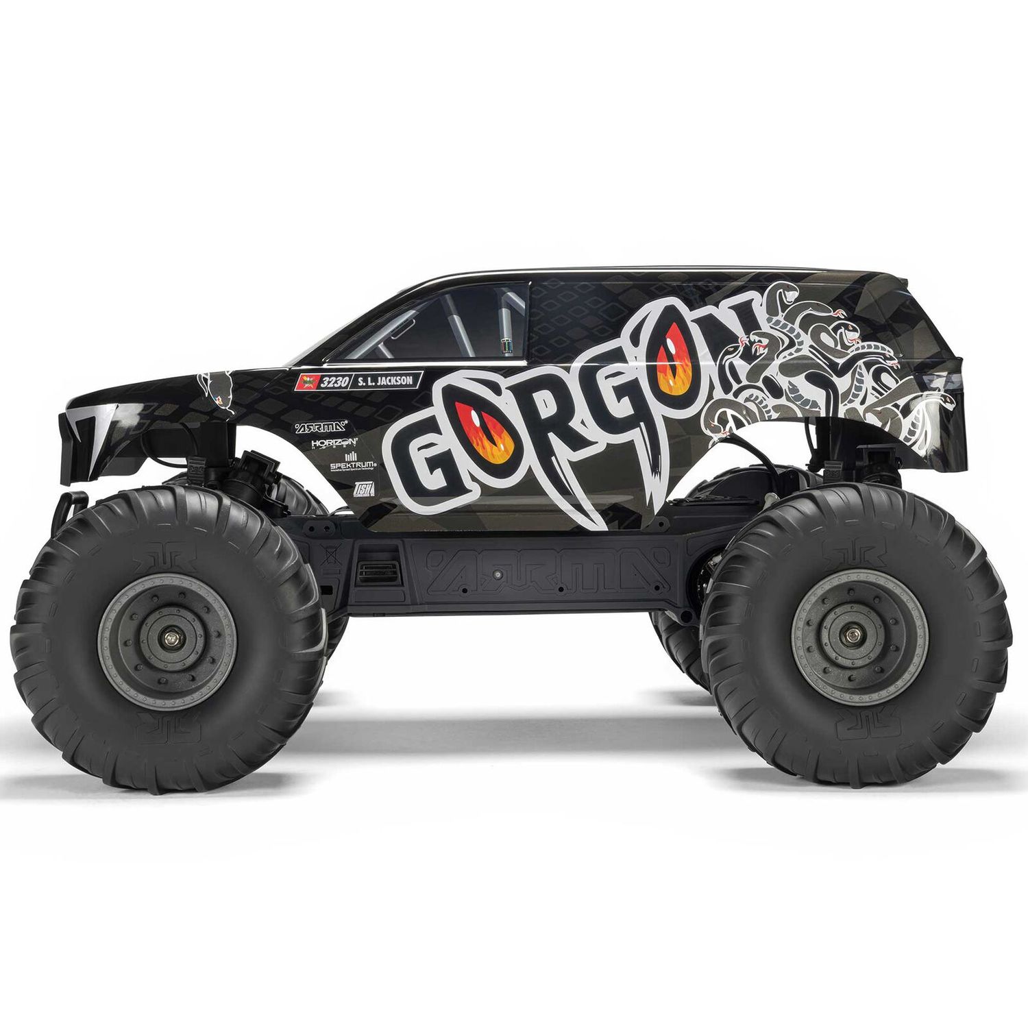 1/10 GORGON 2WD RTR Brushed Monster Truck (Battery &amp; Charger Included), Gun Metal