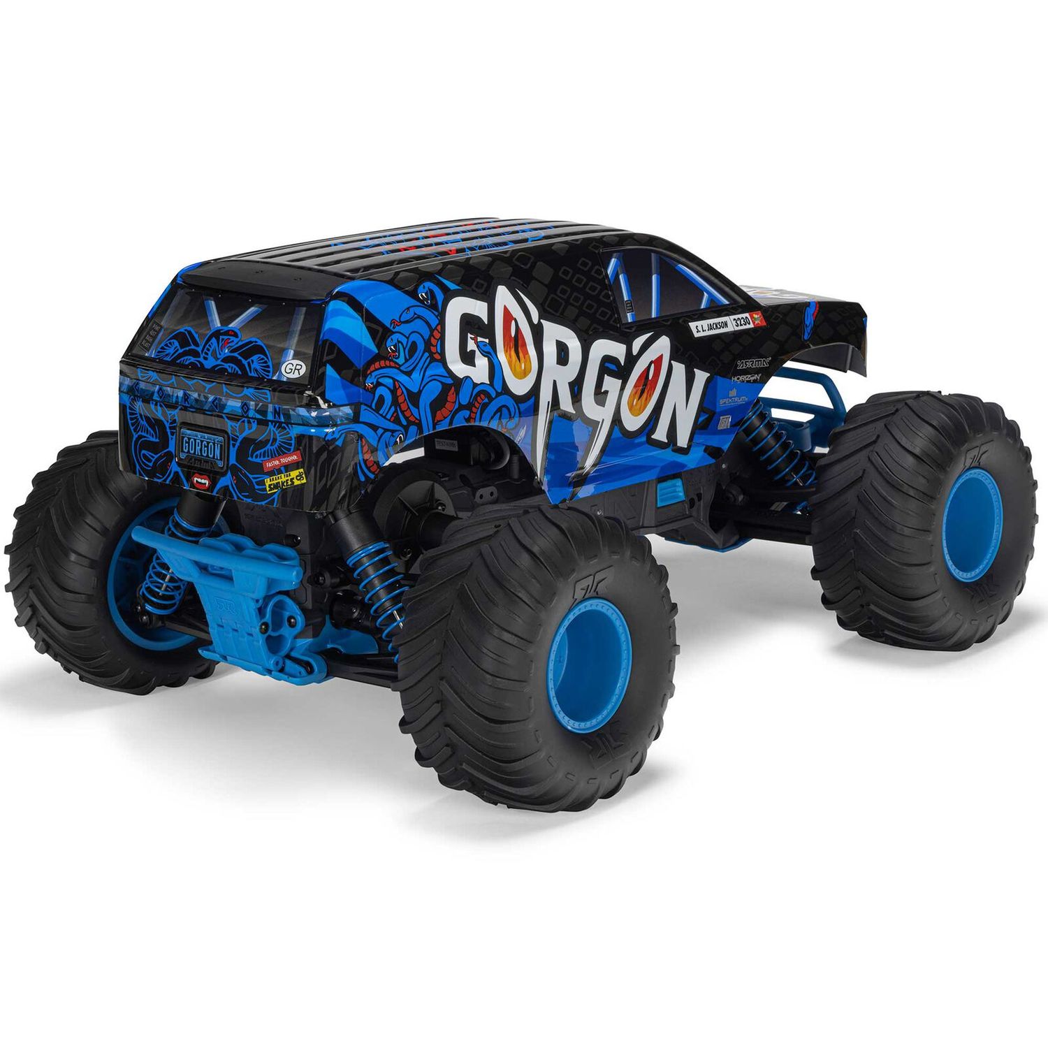 1/10 GORGON 2WD RTR Brushed Monster Truck (Battery &amp; Charger Included), Blue