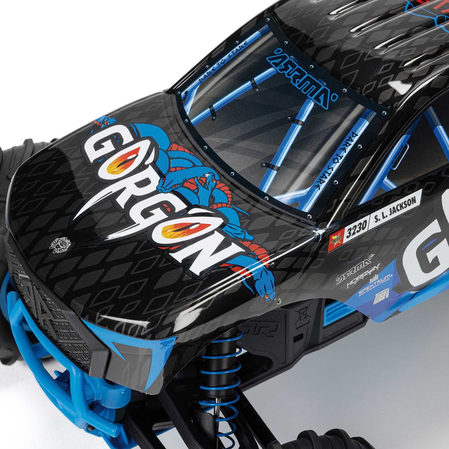 1/10 GORGON 2WD RTR Brushed Monster Truck (Battery &amp; Charger Included), Blue