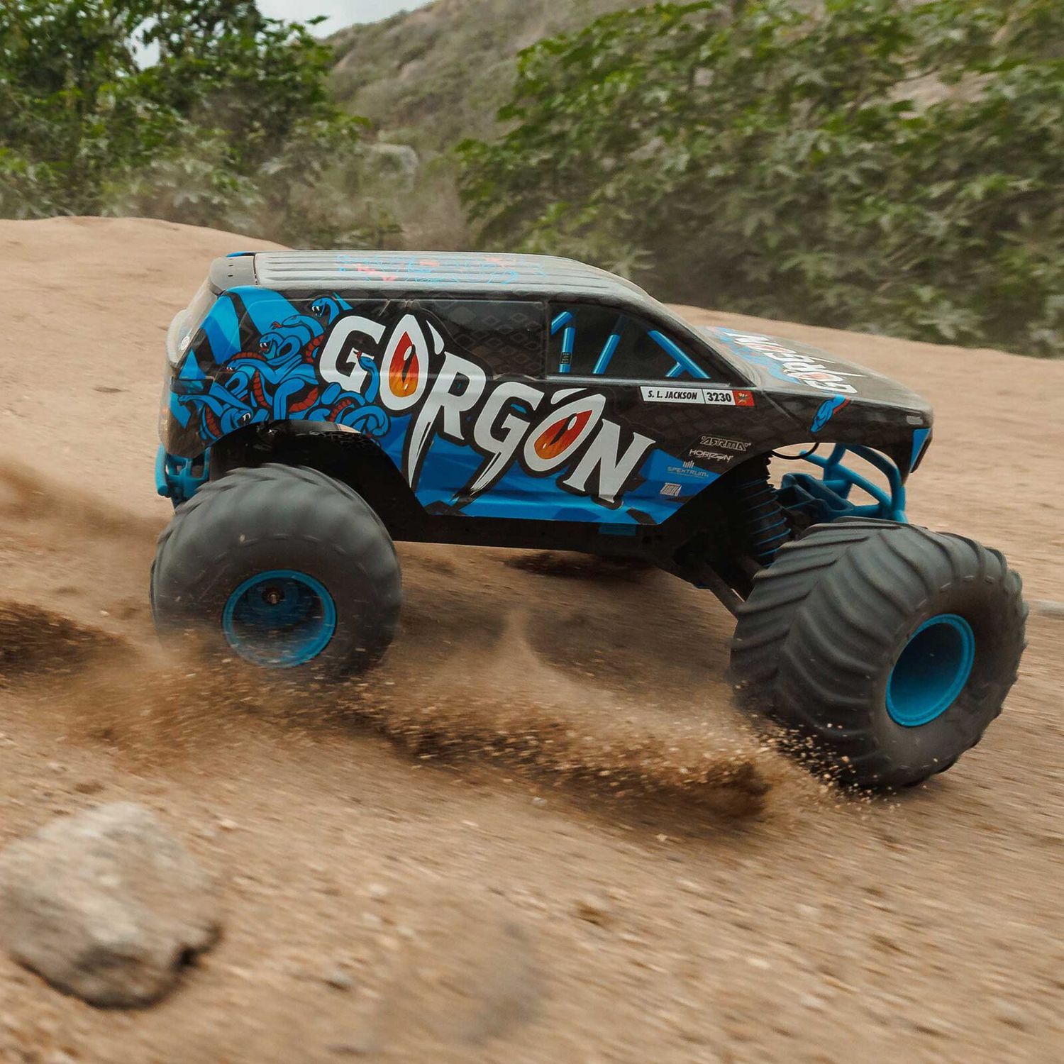 1/10 GORGON 2WD RTR Brushed Monster Truck (Battery &amp; Charger Included), Blue