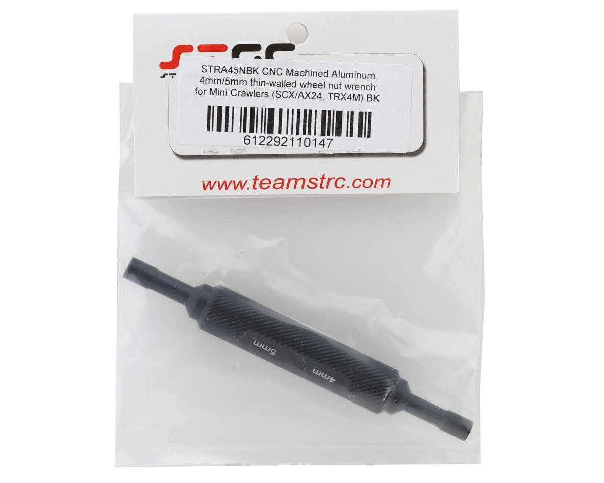ST Racing Concepts Mini Crawler Aluminum Thin-Walled Wheel Nut Wrench (Black) (4mm/5mm)