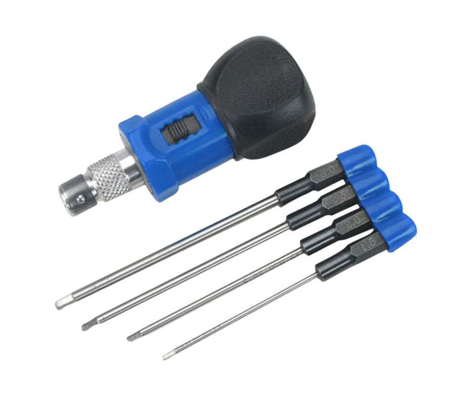 4-Piece Metric Hex Wrench Set with Handle