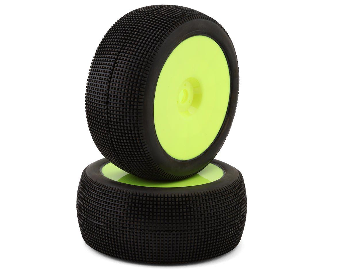 Raw Speed RC Mach One 1/8 Truggy Pre-Mounted Tires (Yellow) (2) (Super Soft - Long Wear)