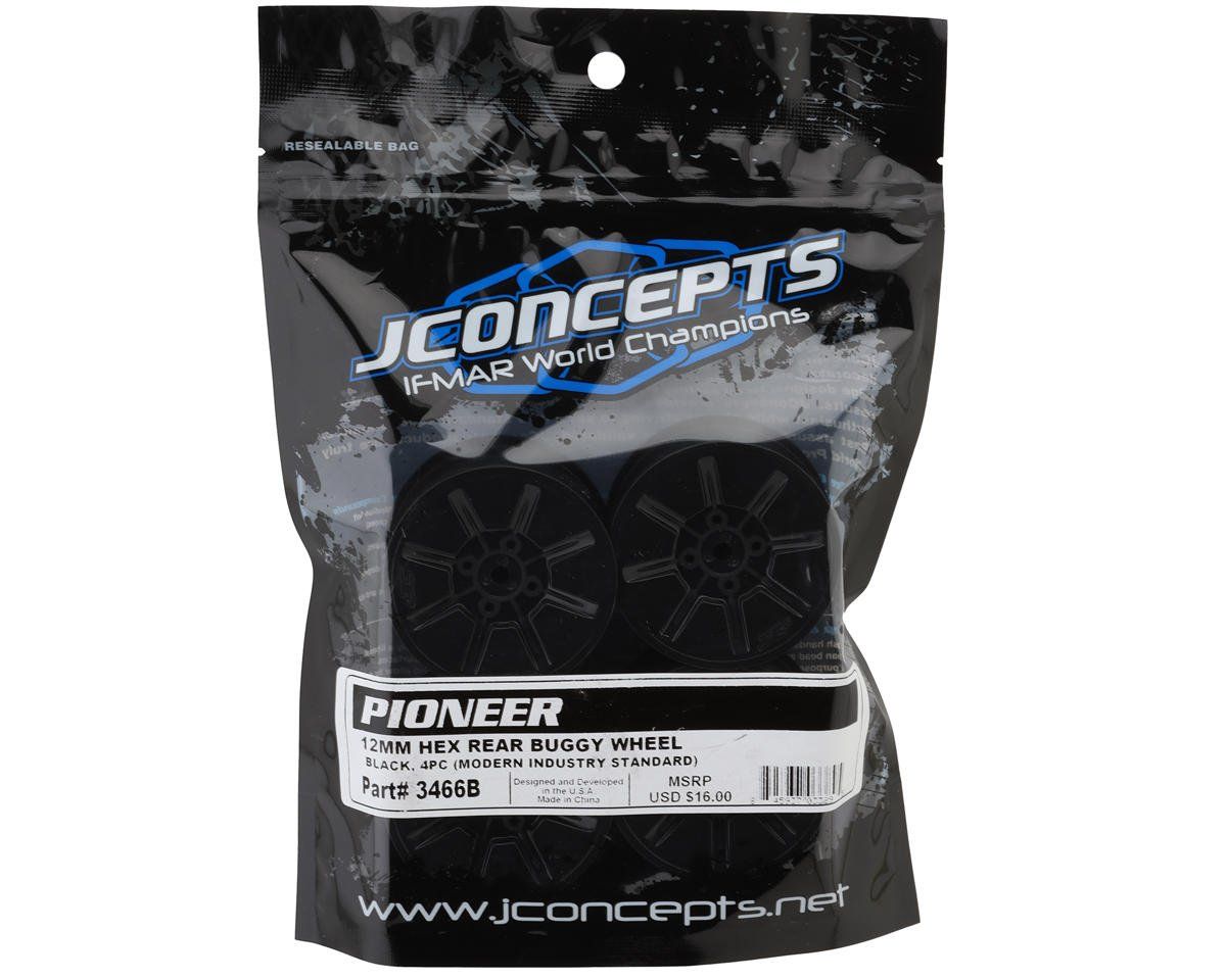 JConcepts Pioneer 2.2 Rear Buggy Wheels (Black) (4) w/12mm Hex