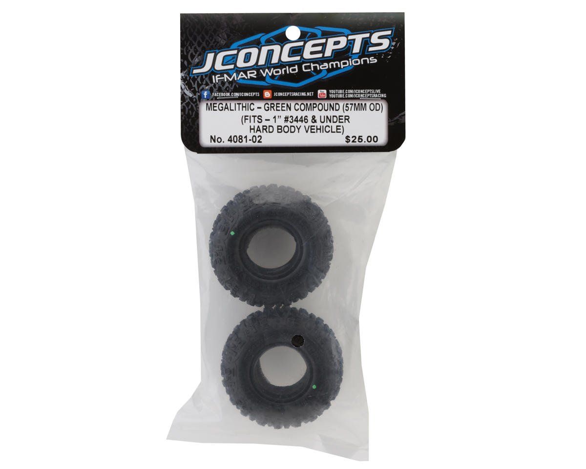 JConcepts Megalithic 1.0&quot; Micro Crawler Tires (2) (57mm OD) (Green)