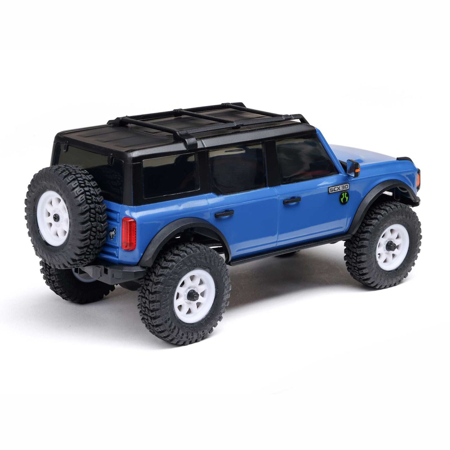 1/30 SCX30 Ford Bronco 4X4 RTR Brushed Rock Crawler (Battery &amp; Charger Included), Blue