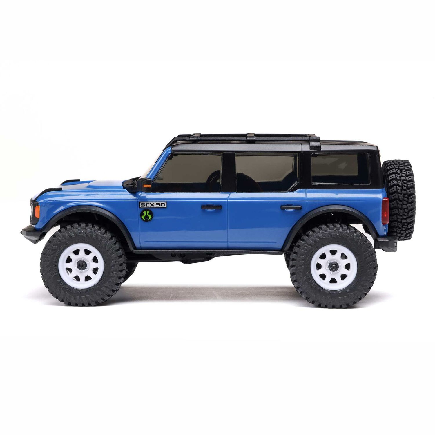 1/30 SCX30 Ford Bronco 4X4 RTR Brushed Rock Crawler (Battery &amp; Charger Included), Blue