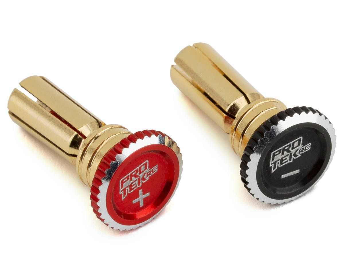 ProTek RC Twist Lock Adjustable Bullet Plug Grips w/5mm Bullets (Red/Black)