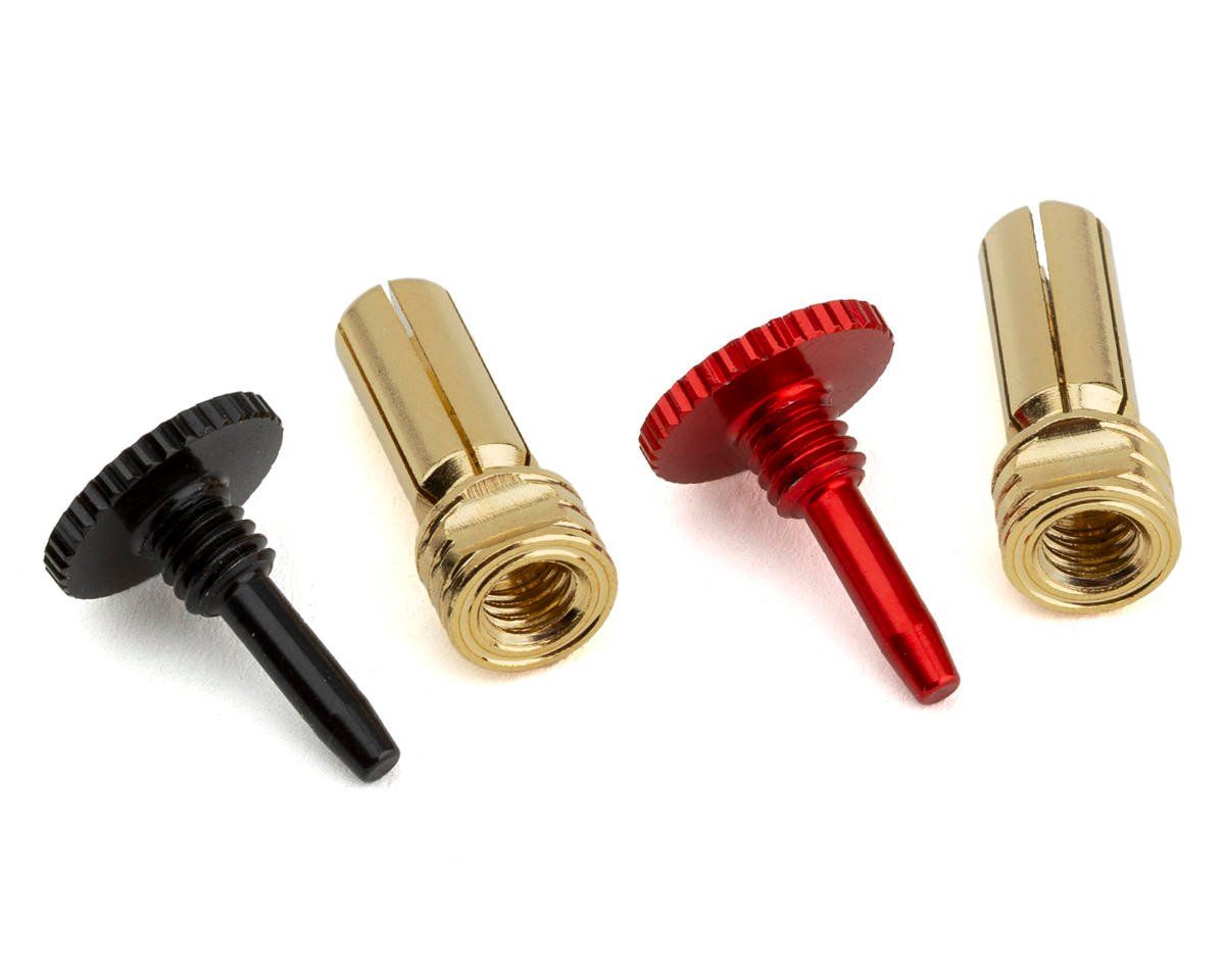 ProTek RC Twist Lock Adjustable Bullet Plug Grips w/5mm Bullets (Red/Black)