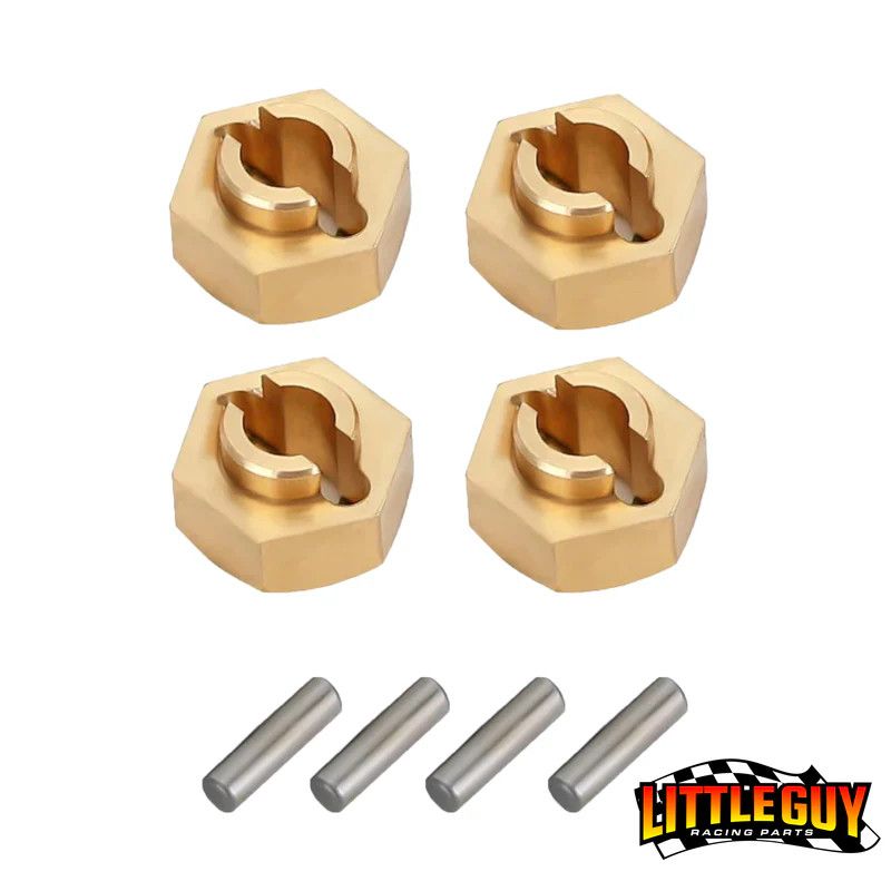LGRP Brass Wheel Hex Adapters, 4mm(+1) Raw